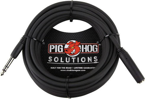Pig Hog PHX14-25 1/4" TRSF to 1/4" TRSM Headphone Extension Cable, 25 Feet...