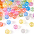 60Pcs 16mm Glow in The Dark Round Acrylic Beads 6 Colors Clear Focal Beads with Glitter Powder for Beadable Pens Keycain Crafts DIY Friendship Bra...