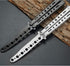 Butterfly knife, 2 Pack Practice Knives Trainer Martial Arts Practice Swords Steel Metal Folding Training Knife Tool Unsharpened for Men Boys Kids...