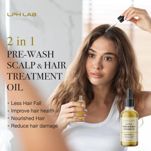 Prewash Dry Scalp Hair Oil Treatment - Pre Shampoo Rosemary Hair Oil for Dandruff Itchy Scalp, 1 Pack 1.7 fl oz...