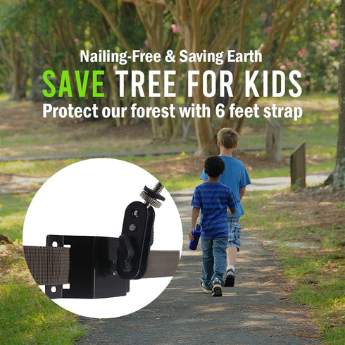 TreeDude Metal Mounting Bracket for Trail Camera & Game Camera Solar Panel, Durable Holder Tree Tied, Mounting Kit with Natural Brown Strap*1...