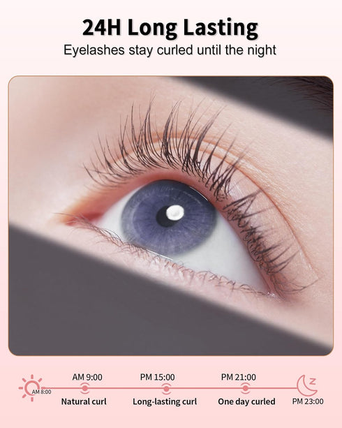 Heated Eyelash Curlers - Eye Lash Curler Heat with Eyelash Comb - Electric Eyelash Curler - Rizador De Pestañasey LED Display 3 Temp Settings USB ...
