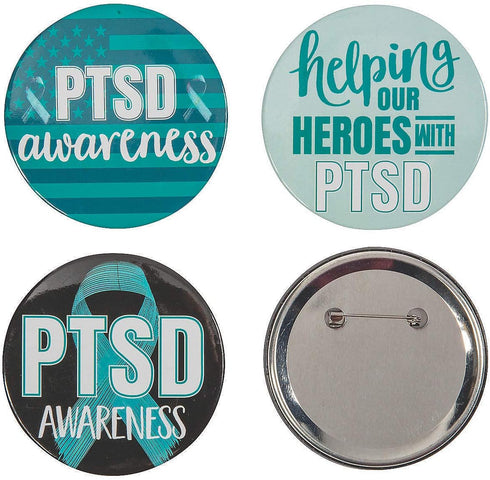 PTSD Awareness Buttons - Jewelry - 24 Pieces...