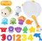 Bath Toys for Kids Ages 1-3 - Mold Free Baby Pool Toys for Toddlers with 2-in-1 Fishing Net Water Spraying Floating Animals and Foam Toy, Wind up ...