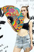 Amajiji Large Folding Hand Rave Fan Popping Fan for Line Dancing Clacking Fans for Boots On The Ground Dance,Party,Decoration,Festival (Dream ?low...