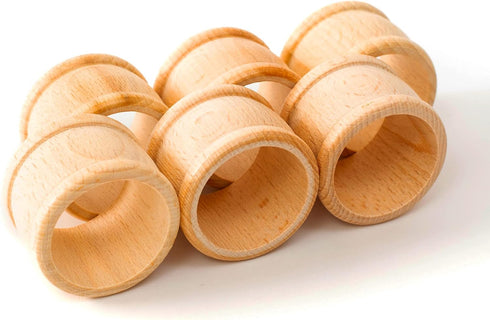 tuuli Kitchen – Wooden Napkin Rings, 6-Piece Napkin Holders for Table Decoration, Wooden Ring Set for Cloth, Linen and Paper Table Napkins, 1.69 x...