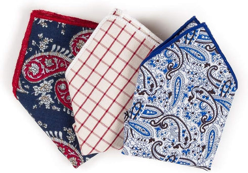MELIFLUOS DESIGNED IN SPAIN Pocket Square Handkerchief Hanky For Elegant Men Suit Tuxedo Wedding Party 3 PCS...