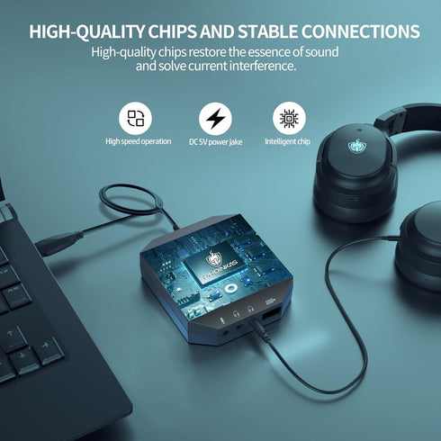 T10 External Sound Card, PHOINIKAS USB Audio Adapter for PC Windows, Mac, Linux, Laptops, Desktops, Stereo Sound Card with 3.5mm Interface & USB I...