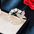 Wreath Brooch Natural Pearl Butterfly Scarf Buckle Pin Empty Holder Accessories Wedding Corsage, White Pearl (X2263-1-230)...