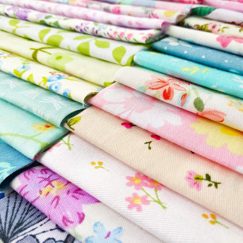 flic-flac 25pcs 12 x 12 inches (30cmx30cm) Cotton Fabric Squares Quilting Sewing Floral Precut Fabric Square Sheets for Craft Patchwork...
