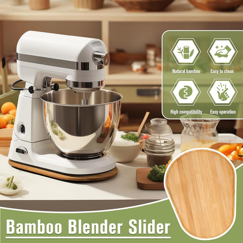 Bamboo Mixer Mat Slider For Kitchen Aid Bowl Lift 5-8 Qt - Mixer Appliance Moving Tray?Kitchen Countertop Storage Mover Sliding Caddy For Kitchen ...