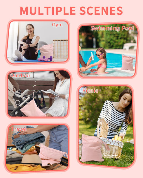 babygoal Wet Dry Bags for Baby Cloth Diapers, Washable Travel Bags, Beach, Pool, Gym Bag for Swimsuits & Wet Clothes with 2 Pockets 3 Pack 3LN09...