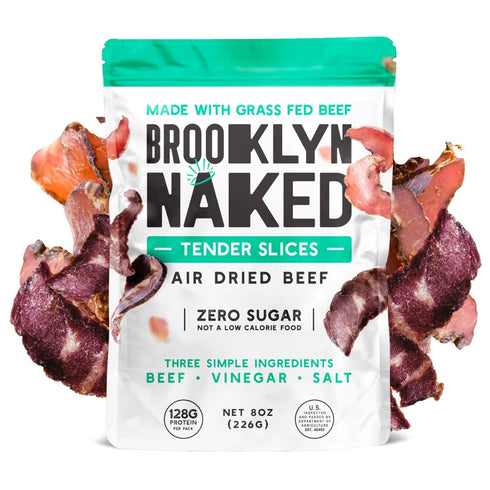 Brooklyn Biltong Air Dried Grass Fed Beef Snack, South African Beef Jerky (8 oz, Pack of 1) - Whole30 Approved, Paleo, Keto, Gluten Free, Sugar Fr...