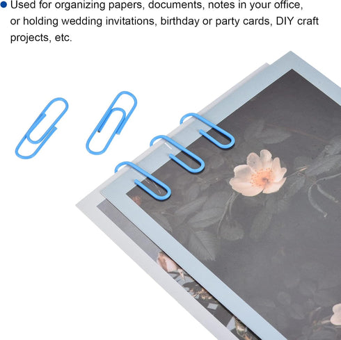 MECCANIXITY Paper Clips Small Size 1.1 Inch Vinyl Coated to Prevent Tearing Pages with Box for Organize Office Home Blue Count 200...