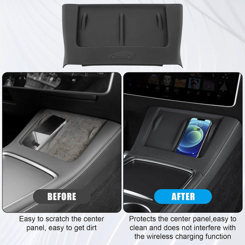 Upgrade Center Console Wireless Charger Silicone Mat for Tesla Model 3 Model Y Anti-Slip Protective Pad Interior Accessories......