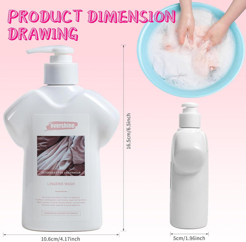 Lingerie Detergent - Double Concentrated, Lady Scented, Delicate Underwear Cleaning Liquid - 10.14 Fl Oz (1, Broom)...