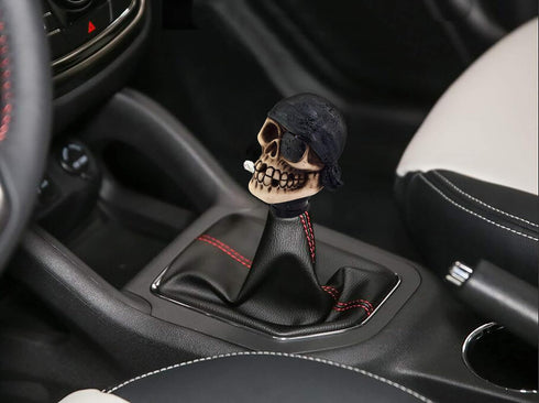 Skull Gear Knob Shifter, Car Stick Shift Handle One-Eyed Pirate Skeleton Style Fit Most Manual Automatic Transmissions, Black...