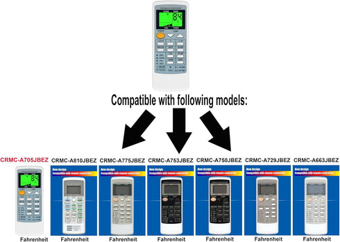 Replacement for Sharp Air Conditioner Remote Control Model Number: CRMC-A805JBEZ CRMC-A663JBEZ Works for CV-P09FL CV-P09FX CV-P09LX CV-P10MX CV-P1...