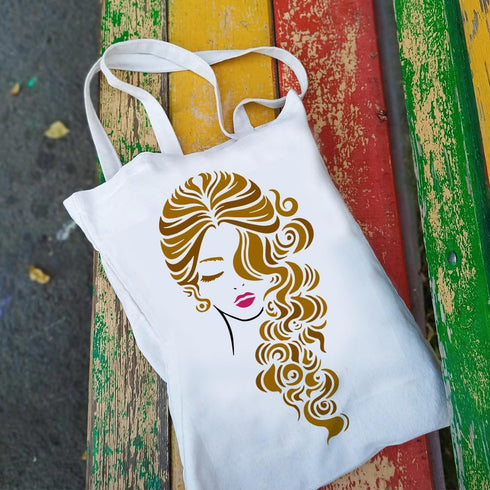 FINGERINSPIRE 4 Pcs Long Hair Woman Face Painting Large Stencil 11.8x5.9" PET Beautiful Girl Spraying Big Stencil Reusable Lady Line Art Face Wall...