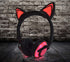 Kids Headphones with Cat Ears, LED Light Chargeable Earphones for Kids Teens Adults, Compatible for iPad, Tablet, Computer, Mobile Phone (Black&Pi...