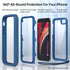 WXR for iphone SE case 2022/2020,iphone 8/7/6S/6 case,Soft Silicone Bumper & Crystal Clear Hard PC Back and Inner,3in1 Heavy Dropproof Case for iP...