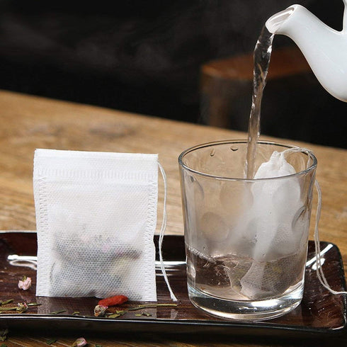 Fenshine 400 Pcs Tea Filter Bags Disposable Empty Tea Bags Cotton Drawstring Seal Tea Infusers Bag for Loose Leaf Teal...