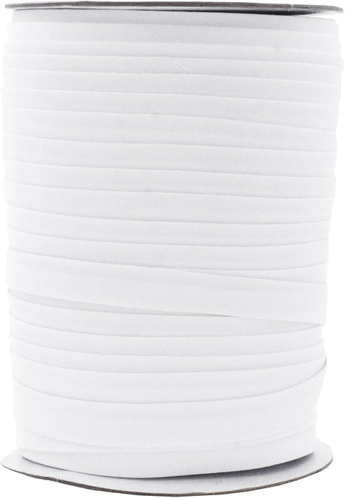 Mandala Crafts Double Fold Bias Tape for Sewing - 55 Yds White Bias Tape Double Fold 1/2 Inch Hem Quilt Binding White Seam Binding Tape - Fabric P...