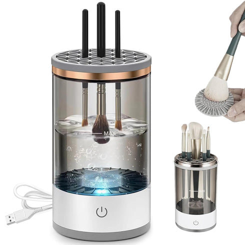 Electric Makeup Brush Cleaner Machine | 2024 Upgrade Cosmetic Brush Cleaner | Automatic Make Up Brush Cleaner Spinner | Deep Cleaning Sonic Techno...