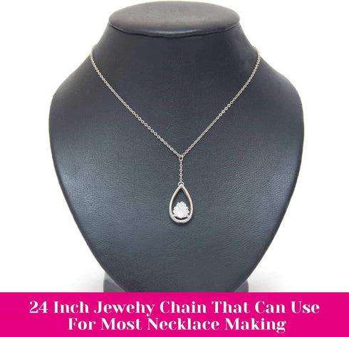 Necklace Chain Bulk for Jewelry Making, Cridoz 36 Pack Jewelry Chain Silver Plated Necklace Chains for Jewelry Making, 1.2 mm (24 Inches)...