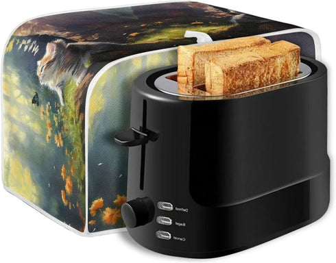 Cat Butterfly Printed Toaster Cover for Anti-Dust & Fingerprint, Cute Kitchen Small Appliance, Microwave Toaster Oven Cover Decor Accessories for ...