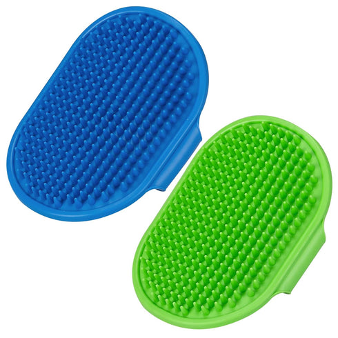 2 Pack Dog Grooming Brush, Premium Pet Bath Brush with Adjustable Ring Handle for Bathing - Massaging -Hair Removal - on Wet or Dry Hair, for Long...
