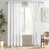 Melodieux White Semi Sheer Curtains 63 Inch Length for Bedroom Living Room, Farmhouse Linen Texture Light Filtering Home Office Shiny Sheer Drapes...