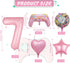 Pink Video Game Balloons, Video Game Controller Birthday Number Mylar Foil Balloon, Level Up Balloons for Girls Game On Birthday Decorations Video...