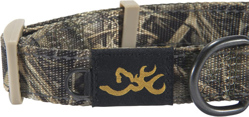 Browning Classic Preformance Webbing Pet Collar, Fully Adjustable, Available in Solid Colors and Camo Patterns, Realtree MAX-7, Small...