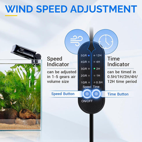 hygger Aquarium Chillers Fan, Quiet Fish Tank Cooling Fan Equipment with Adjustable Timer Speed Controller, Suitable for Freshwater Saltwater Tank...