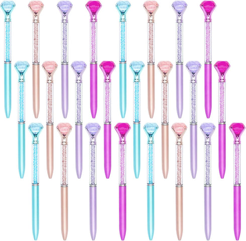 24Pcs Diamond Pen Rhinestone Crystal Ballpoint Pens Cute Pretty Fancy Pens with Black Ink for Journaling Kids Girls Women Students Teacher Bridal ...