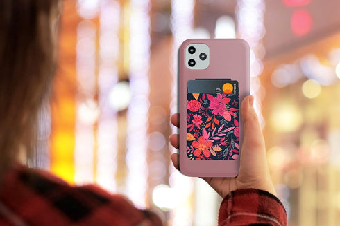 Luli Prints Stick-On Fabric Phone Wallet, Slim Credit Card Holder & Sticky Wallet Attachment for Phone Case, Stylish & Cute Wallet for Phone Case,...