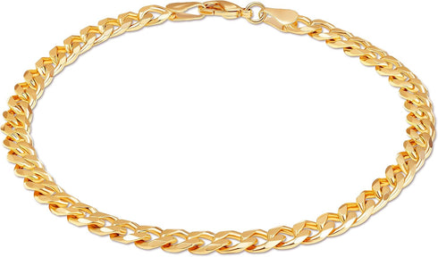 Barzel 18K Gold Plated Curb Link Anklet For Women, 10 Inches - Made In Brazil...
