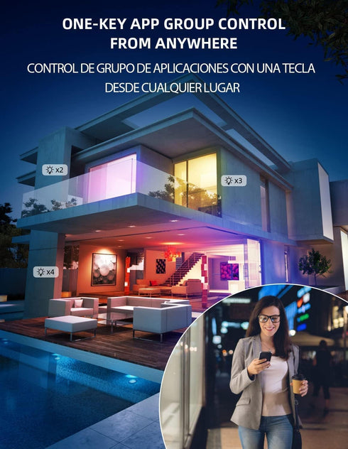 MikeWin Smart Wi-Fi Light Bulbs, Compatible with Alexa&Google Home Assistant (No Hub Required, 2.4GHz Only), A19 LED Bulb Dimmable RGBCW Color Cha...