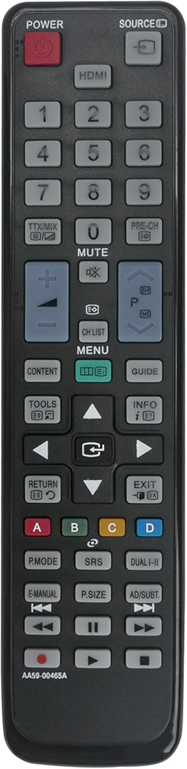 AA59-00465A Replaced Remote fit for Samsung LED TV HE40A HE46A UE40D5000PW UE46D5000PW UE32D5000 LE32B550 LE32B551 LE32B553 LE32B554 LE37B550 LE37...