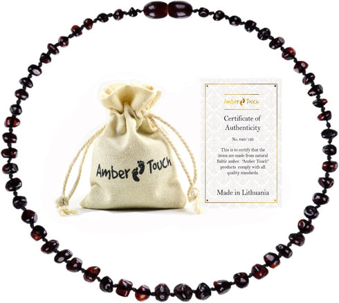 Baltic Amber Necklace (13 Inches) - Certified Authentic Baltic Amber (Black)...