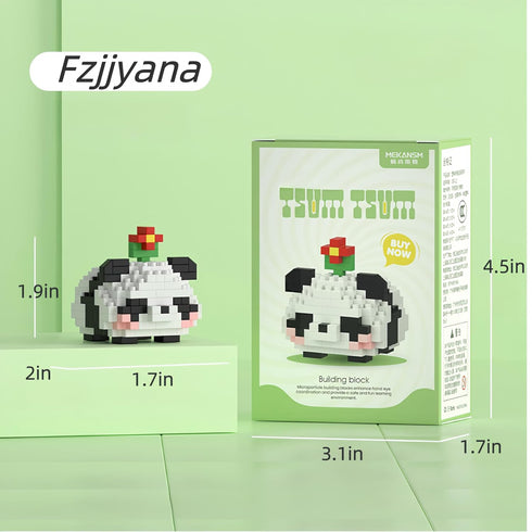 Cute panda building blocks (set of 4) Panda mini building block sets are all individually packaged adult building block toys children's surprise g...
