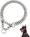 Dog Chain Collar Metal Martingale Collar No Pull Dog Slip Collar Anti Chew Training Collar Chrome Plated Double Link Dog Collar for Large Small Me...