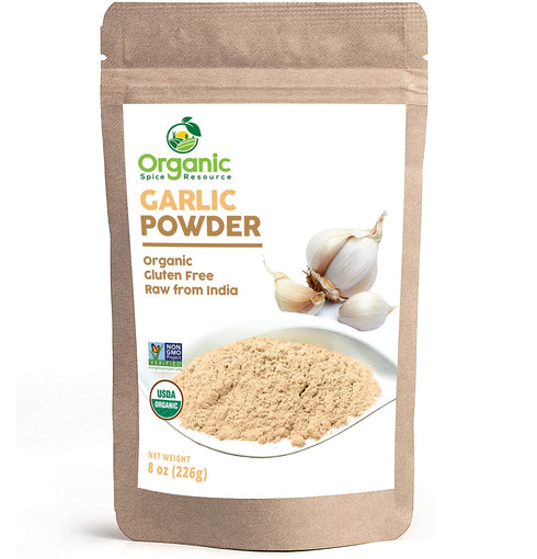 Organic Garlic Powder | 8 oz (226g) | USDA Organics and Non-GMO Verified Project Approved | Product of India | 100% Raw and Natural | Resealable K...