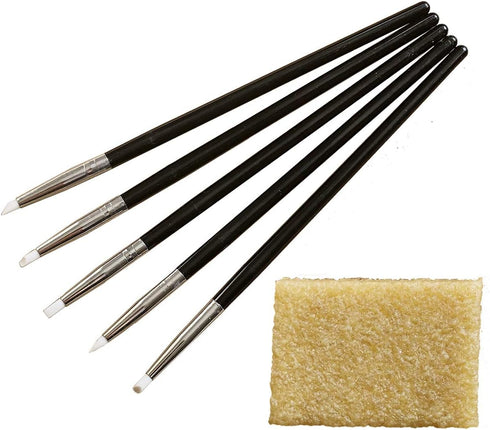 Bower Bird 5 Pcs Silicone Pen Glue Residue Eraser Set for Watercolor Leave Blank to Block | Art Ruling Pen for Clay Sculpting, Fondant Carving and...