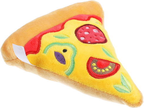 Dog Squeaky Toys Pizza Shaped Dog Toy, Puppy Biting Plush Chewing Toy for Puppy...