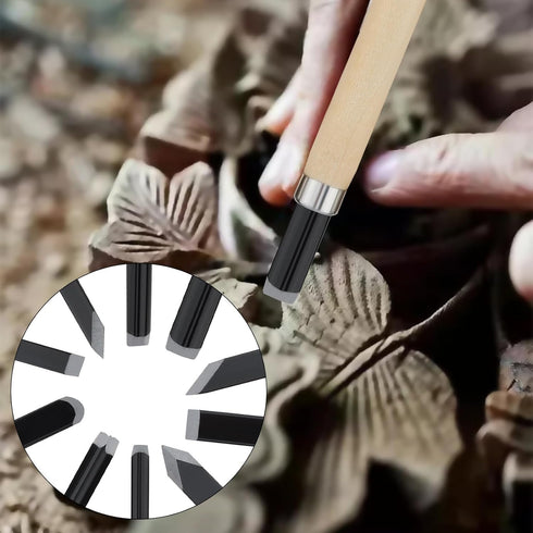 OriGlam 10pcs Professional Wood Carving Chisel Set, Carbon Steel Wood Carving Tools, Woodworking Chisels Wood Chisel Kits, Power Grip Carving Tool...