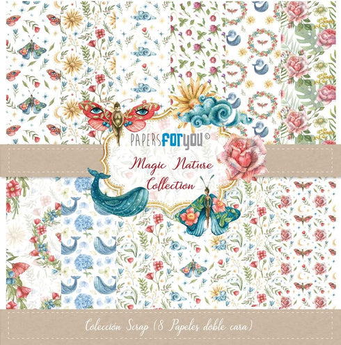 Papers For You - Scrapbooking and Craft Paper Kit | "Magic Nature" Collection | Includes 8 Double Sided Papers with Different Designs | Size 12" x...