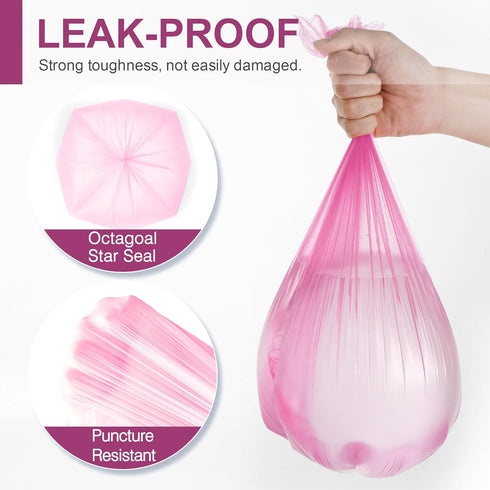 Charmount Small Trash Bags Bathroom, 4 Gallon Garbage Bags for Kitchen Bedroom, Unscented, 80 Count, Hot Pink...