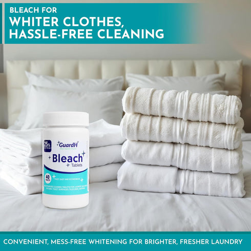 Bleach Tablets, 40 Count - Multipurpose Cleaning for Laundry, Kitchen Surfaces, Bathroom Tiles, and Toilet Bowls - Liquid Bleach Alternative...